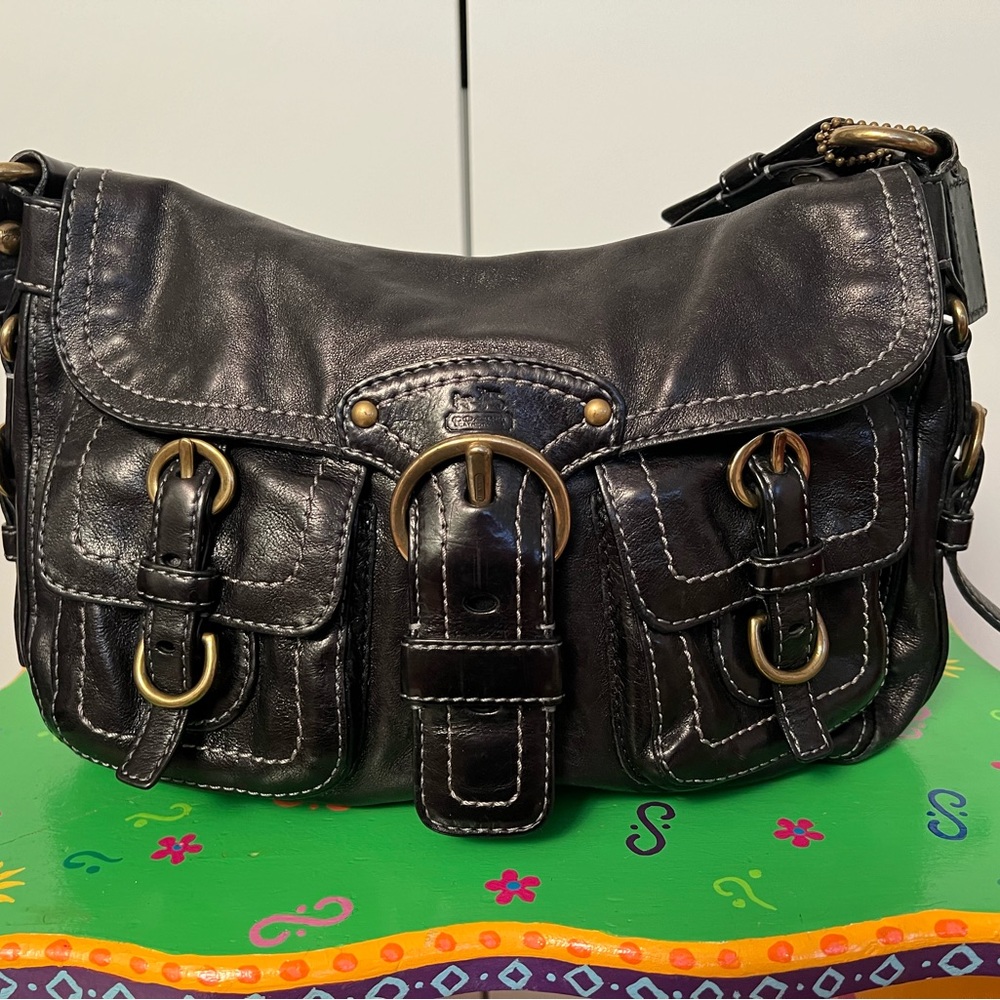 Black Leather Vintage Classic Coach Purse